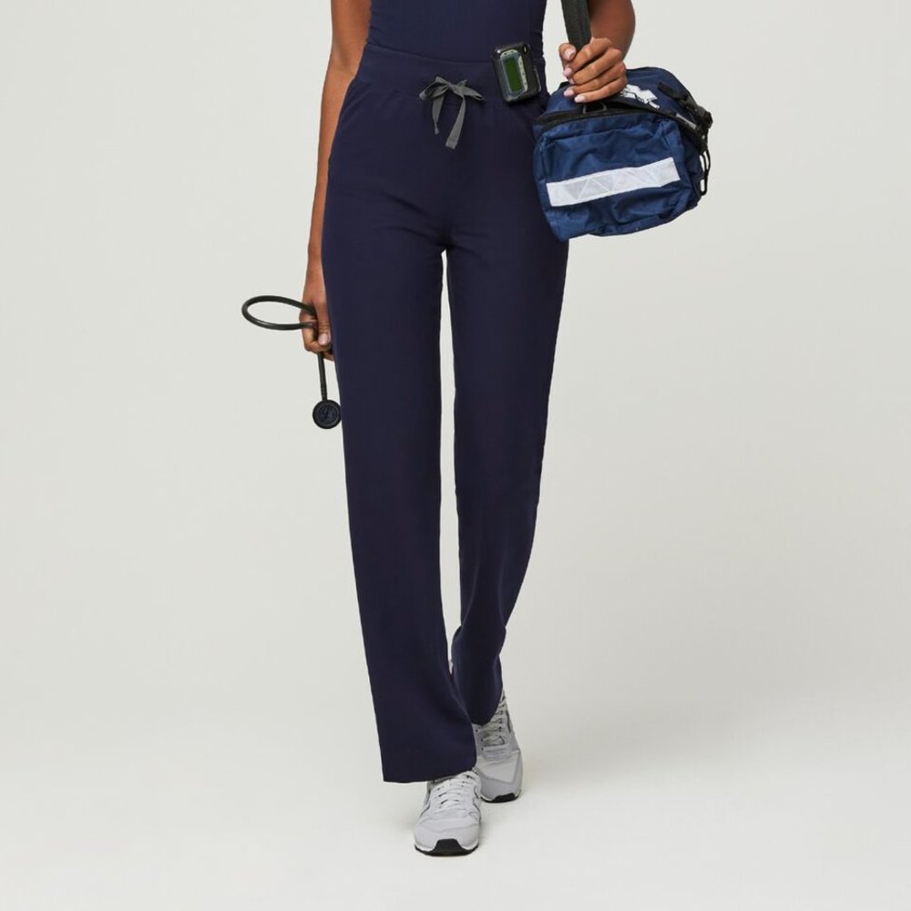 Figs High Waisted Livingston Basic Scrub Pants in Navy